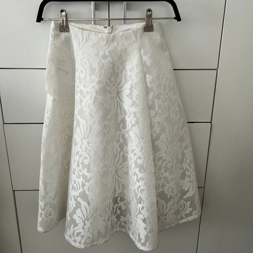 Topshop Midi Skirt with Lace